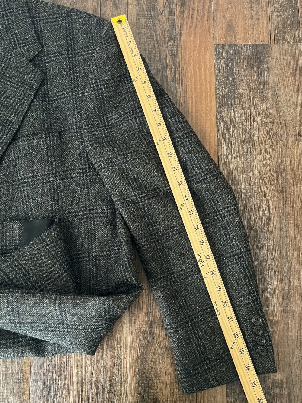 Ralph Lauren Chaps Sport Coat Plaid Wool Alpaca Blazer Jacket Size 42R Gray Blue - Picture 13 of 16